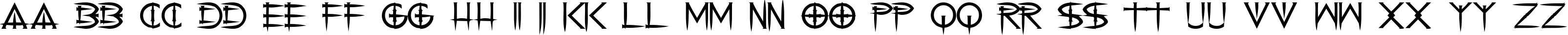 Пример написания английского алфавита шрифтом Cenobyte