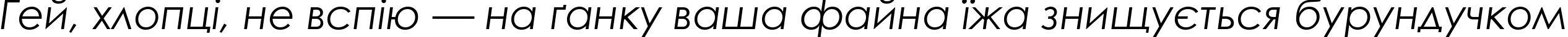 Пример написания шрифтом Century Gothic Italic текста на украинском