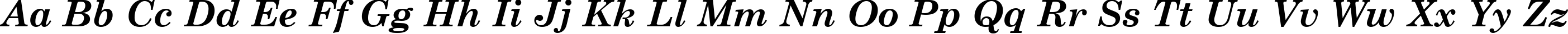 Пример написания английского алфавита шрифтом Century Schoolbook Bold Italic