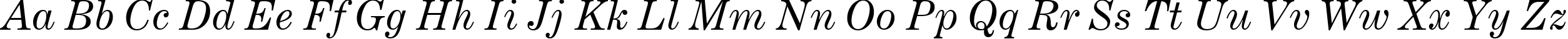 Пример написания английского алфавита шрифтом Century Expanded Italic BT