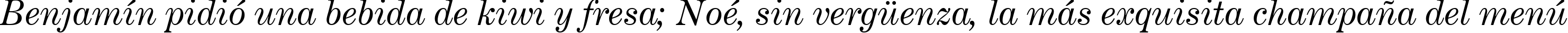 Пример написания шрифтом Century Expanded Italic BT текста на испанском