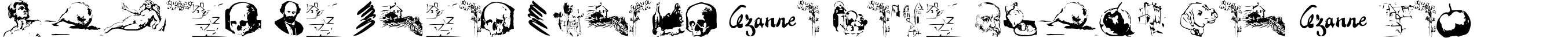 Пример написания шрифтом CezanneSketches текста на французском
