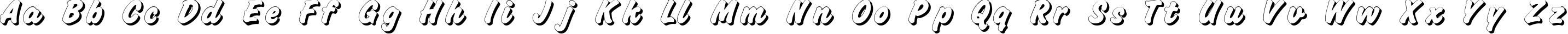 Пример написания английского алфавита шрифтом Challenge Shadow