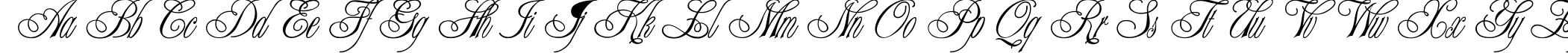 Пример написания английского алфавита шрифтом Champagne