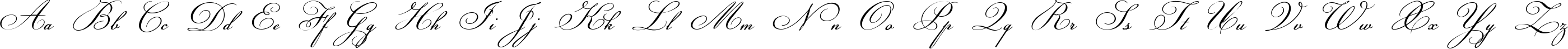 Пример написания английского алфавита шрифтом Champignon