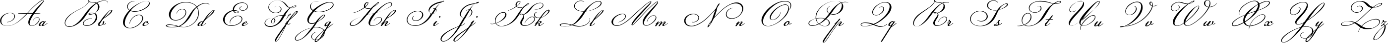 Пример написания английского алфавита шрифтом Champignon script