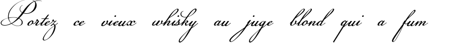 Пример написания шрифтом Champignon script текста на французском