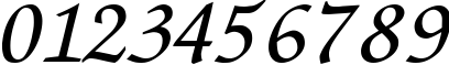 Пример написания цифр шрифтом Chancery