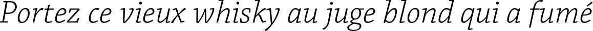 Пример написания шрифтом Chaparral Pro Light Italic текста на французском