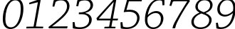 Пример написания цифр шрифтом Chaparral Pro Light Italic