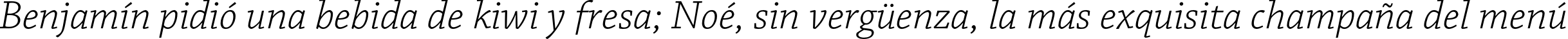 Пример написания шрифтом Chaparral Pro Light Italic текста на испанском