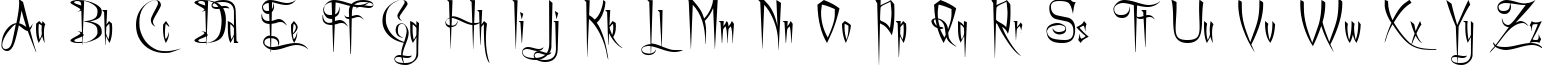 Пример написания английского алфавита шрифтом Charming Font
