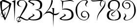 Пример написания цифр шрифтом Charming Font