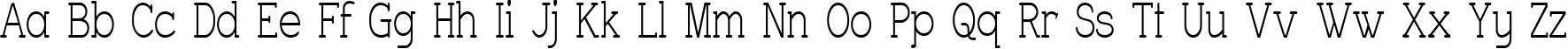 Пример написания английского алфавита шрифтом Charrington Narrow