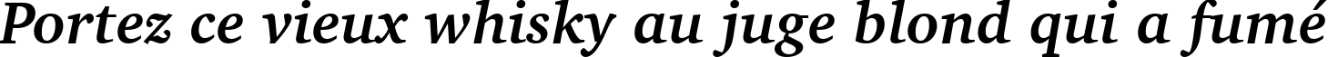 Пример написания шрифтом Charter Bold Italic BT текста на французском