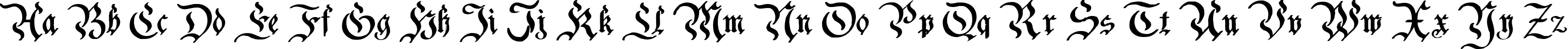 Пример написания английского алфавита шрифтом Charterwell Bold