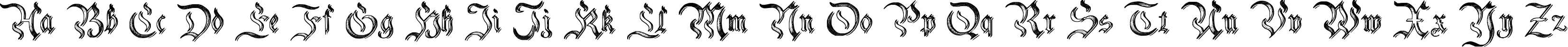 Пример написания английского алфавита шрифтом Charterwell No2