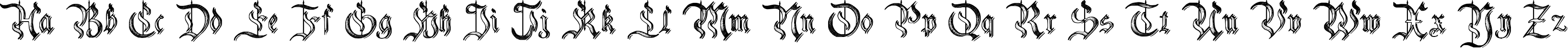 Пример написания английского алфавита шрифтом Charterwell No5