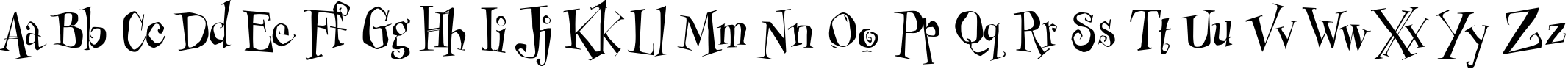 Пример написания английского алфавита шрифтом Cheshirskiy Cat Roman