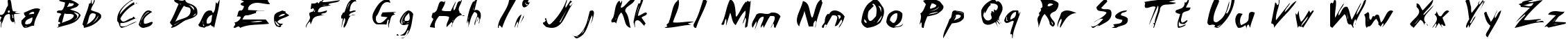 Пример написания английского алфавита шрифтом ChickenScratch AOE