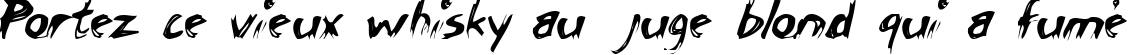Пример написания шрифтом ChickenScratch AOE текста на французском
