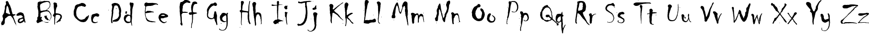 Пример написания английского алфавита шрифтом Chiller