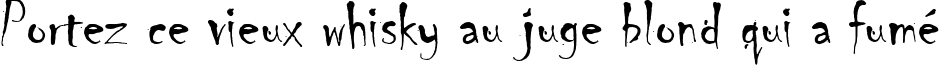 Пример написания шрифтом Chiller текста на французском