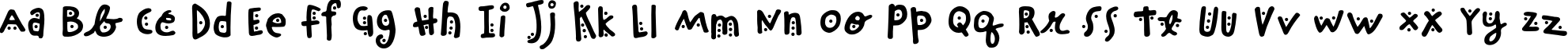 Пример написания английского алфавита шрифтом ChinchillaDots
