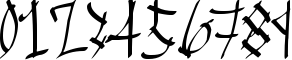 Пример написания цифр шрифтом Chinese Calligraphy