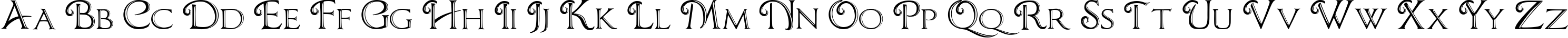Пример написания английского алфавита шрифтом ChocolateBoxDecorative