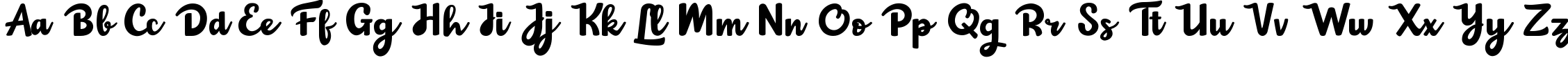 Пример написания английского алфавита шрифтом Choko Milky