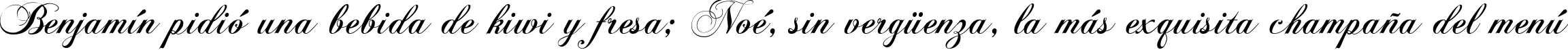 Пример написания шрифтом Chopin Script текста на испанском