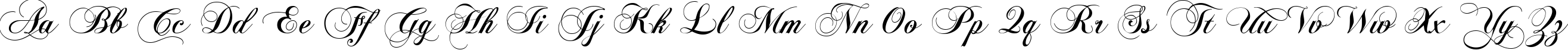 Пример написания английского алфавита шрифтом ChopinScript