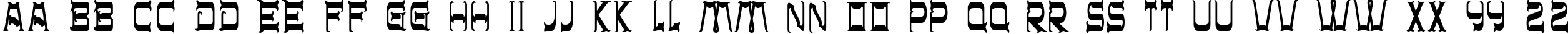 Пример написания английского алфавита шрифтом CHR32