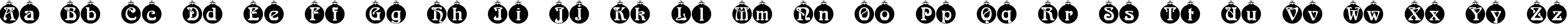 Пример написания английского алфавита шрифтом Christbaumkugeln