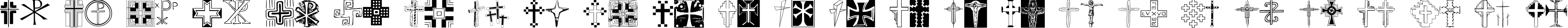 Пример написания английского алфавита шрифтом Christian Crosses II