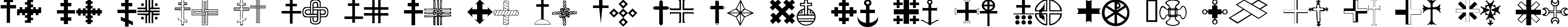 Пример написания английского алфавита шрифтом Christian Crosses III