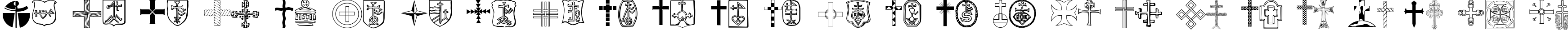 Пример написания английского алфавита шрифтом Christian Crosses IV