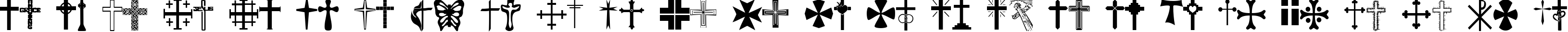 Пример написания английского алфавита шрифтом Christian Crosses