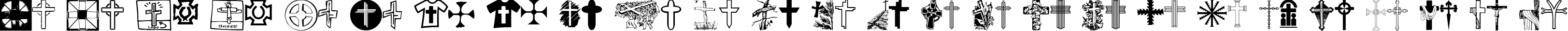 Пример написания английского алфавита шрифтом Christian Crosses V