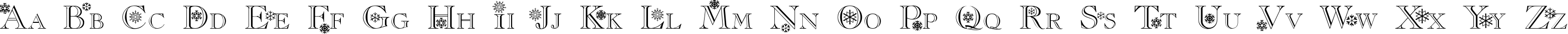 Пример написания английского алфавита шрифтом Christmas