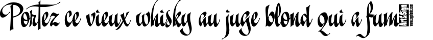 Пример написания шрифтом Christmas ScriptC текста на французском
