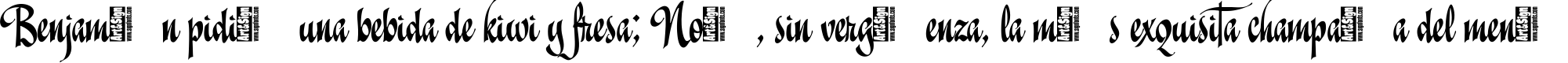 Пример написания шрифтом Christmas ScriptC текста на испанском