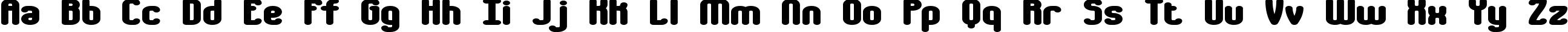 Пример написания английского алфавита шрифтом Chumbly BRK