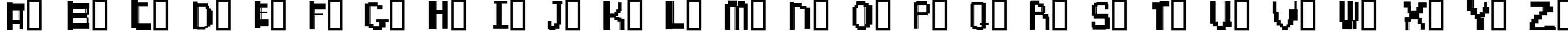 Пример написания английского алфавита шрифтом Chunk Norris