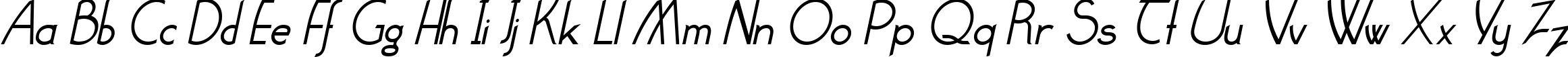 Пример написания английского алфавита шрифтом Claritty_Italic