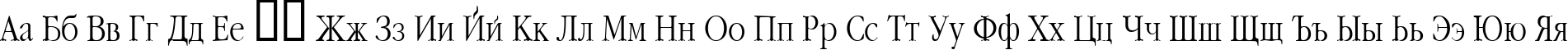 Пример написания русского алфавита шрифтом Classic