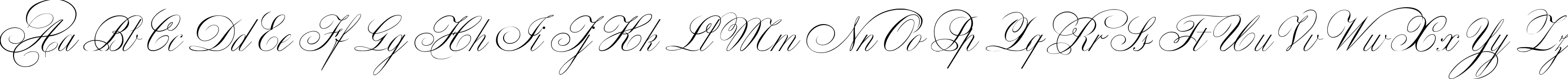 Пример написания английского алфавита шрифтом Classica Two