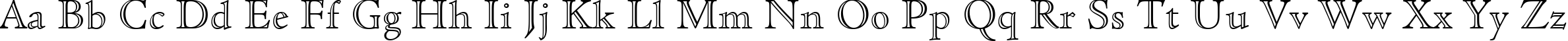 Пример написания английского алфавита шрифтом Cloister Open Face BT