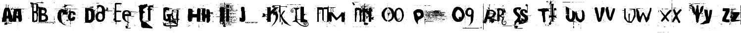Пример написания английского алфавита шрифтом Cocaine Sans